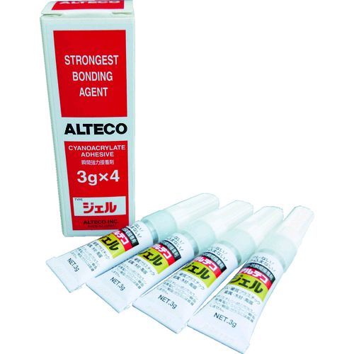 【即納在庫品】「直送」アルテコ GEL-3G 業務用 瞬間接着剤 ジェル 3g×4本入り ゼリー状GEL3G