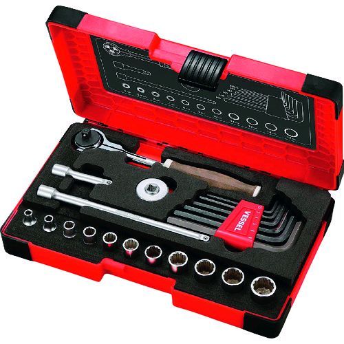 【即納在庫品】「直送」ベッセル VESSEL HRW2004M-SW ウッディスイベルソケットレンチセット HRW2004M−SW 1／4 HRW2004MSW 差込角1 4インチ 194-8032 41948032 ソケット5pcs ノンスリップ