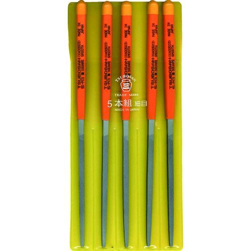 (LINEクーポン有)【即納在庫品】「直送」ツボサン TSUBOSAN KA005-03 組ヤスリ 5本組 角 細目 KA00503
