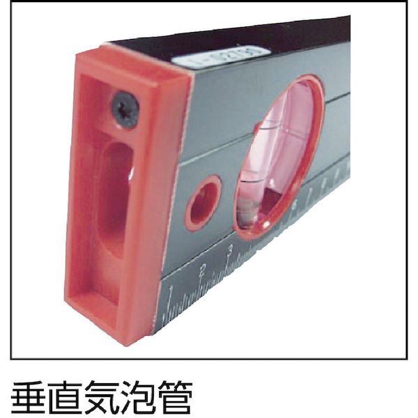 【即納在庫品】「直送」KOD RB-270M380MM マグネット付　箱型アルミレベル 黒×赤 R...