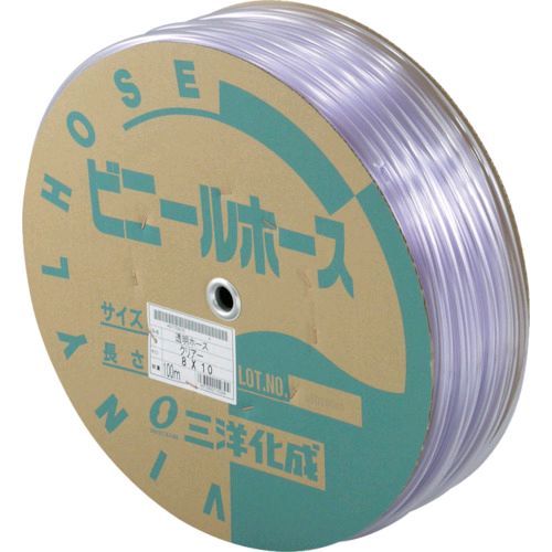 サンヨー TM-810D100T 透明ホース8×10　100mドラム巻 TM810D100T 147-7544