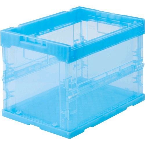【即納在庫品】「直送」トラスコ中山 TRUSCO TRS20B-B オリコン α折りたたみコンテナ スケルコン 20L 透明ブルー 青 TRS TRS20BB