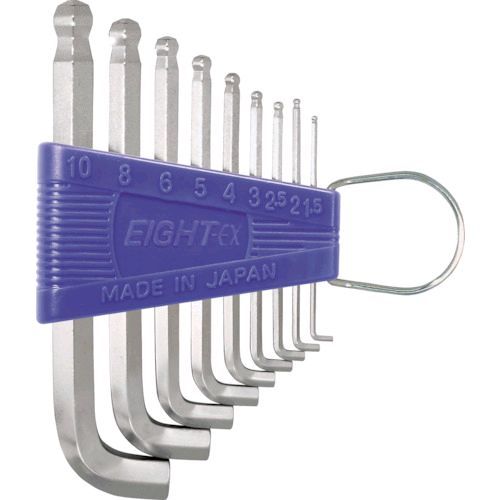 【即納在庫品】「直送」エイト EIGHT TTR-S9 六角棒スパナ テーパーヘッド 標準寸法 特短 セット TTRS9