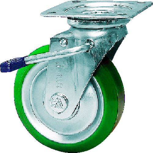 樂天商城 - 【即納在庫品】「直送」シシク UWJB-75 スタンダードプレスキャスター　ウレタン車輪　自在ストッパー付　75径 UWJB75