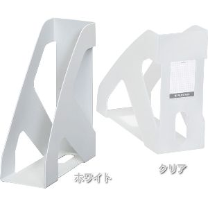 樂天商城 - ファイルスタンド a4 2個セット 収納 【A4対応 書類ケース】【2個セット】ファイルスタンド FS-25EW×2クリア/ホワイト【アイリスオーヤマ】（事務/オフィス/書類整理/用品）