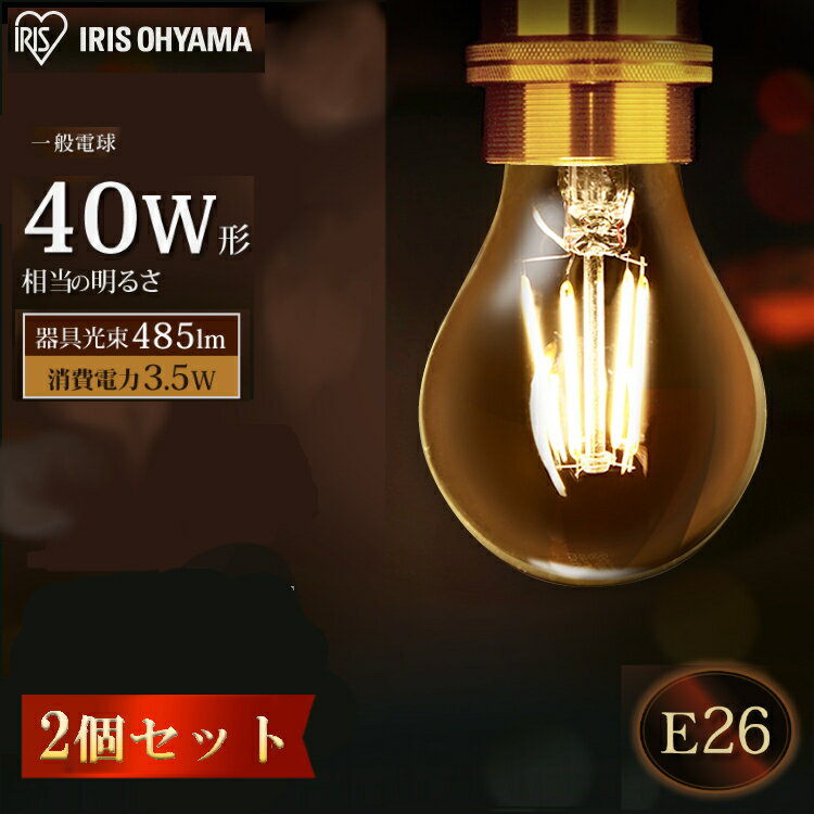 【2個セット】電球 e26 led アイリスオーヤマ 40W おしゃれ フィラメント電球 非調光 昼白色 電球色 照明 モダン 北欧 レトロ ヴィンテージ 透明 パック LDA4N-G-FC LDA4L-G-FC LDA4N-G-FW LDA4L-G-FW【送料無料】