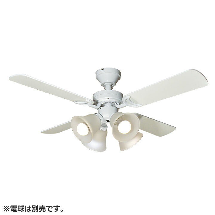 シーリングファン 白（本体） TDC42001WHRCND送料無料 照明 シーリングライト シーリングファンライト 空調 天井 天井照明 リモコン 4灯 電球別売 傾斜天井 東京メタル【D】【B】