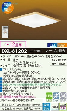 大光電機 DXL-81202 シーリングライト リモコン付 〜12畳 LED≪即日発送対応可能 在庫確認必要≫【送料無料】【smtb-TK】【setsuden_led】