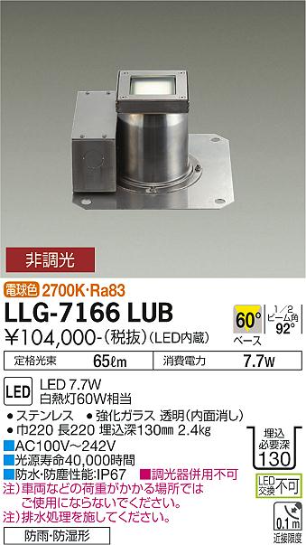 【送料無料】大光電機 LLG-7166LUB 屋外灯 グランドライト 畳数設定無し LED≪即日発送対応可能 在庫確認必要≫ 安心のメーカー保証