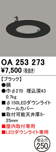 乐天商城 - 【送料無料】 オーデリック T区分 OA253273 ダウンライト オプション ホールカバー 形式設定無し 畳数設定無し 安心のメーカー保証