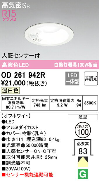 H��ʬ �����ǥ�å� OD261942R ������饤�� ���̷� �ڹⵤ̩SB���� �ʹ����󥵡� ��������̵�� LED �¿��Υ᡼�����ݾ�