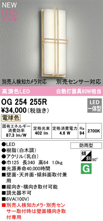 乐天商城 - T区分 オーデリック OG254255R ポーチライト 畳数設定無し LED 安心のメーカー保証