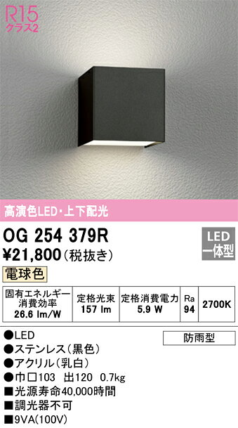 樂天商城 - T区分 オーデリック OG254379R ポーチライト 自動点灯無し 畳数設定無し LED 安心のメーカー保証