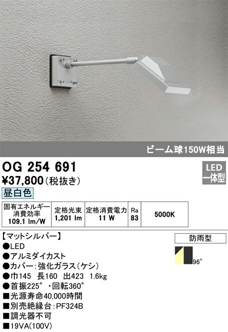 樂天商城 - 【送料無料】 オーデリック T区分 OG254691 屋外灯 スポットライト 自動点灯無し 畳数設定無し LED 安心のメーカー保証