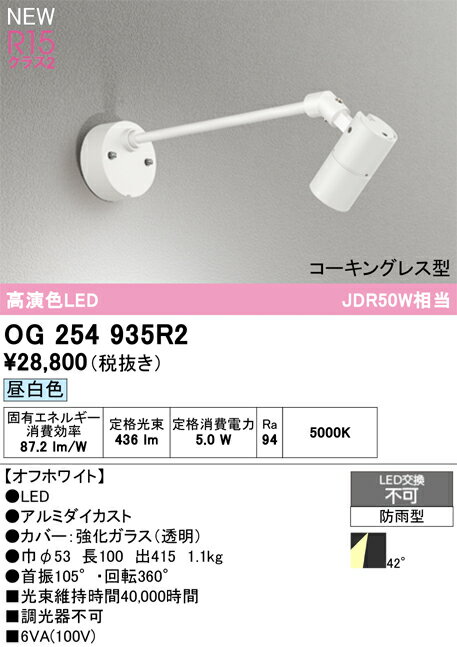 乐天商城 - T区分 オーデリック OG254935R2 屋外灯 スポットライト 畳数設定無し LED 安心のメーカー保証