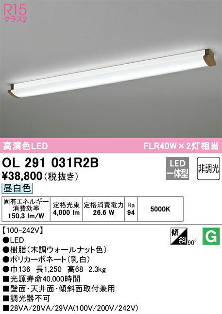 N区分 オーデリック OL291031R2B （光源ユニット別梱包）『OL291031#＋UN4412RB』 ブラケット 一般形 自動点灯無し 畳数設定無し LED 安心のメーカー保証