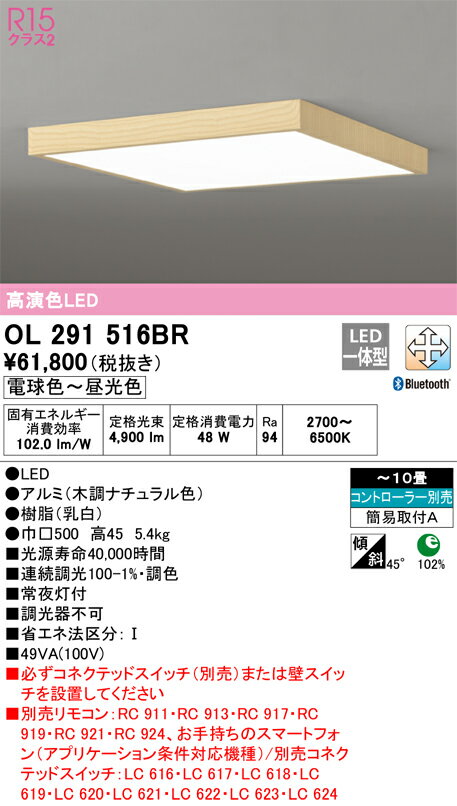 乐天商城 - 【送料無料】N区分 オーデリック OL291516BR シーリングライト リモコン別売 〜10畳 LED 安心のメーカー保証