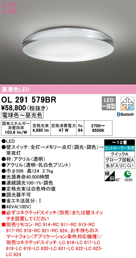乐天商城 - 【送料無料】N区分 オーデリック OL291579BR シーリングライト リモコン別売 〜12畳 LED 安心のメーカー保証