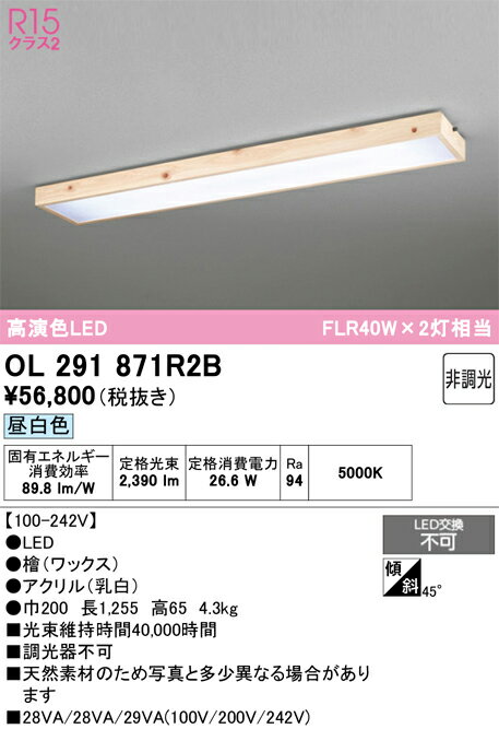 Other - 【送料無料】N区分 オーデリック OL291871R2B （光源ユニット別梱包）『OL291871#＋UN4402RB』 ベースライト 一般形 畳数設定無し LED 安心のメーカー保証