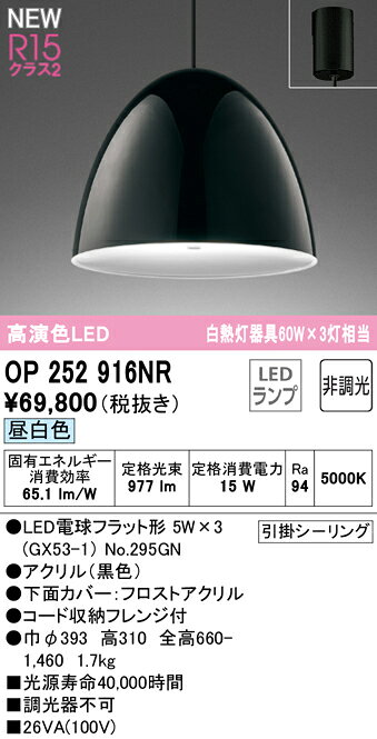 樂天商城 - 【送料無料】N区分 オーデリック OP252916NR （ランプ別梱包）『OP252916#＋NO295GN』 ペンダント 畳数設定無し LED 安心のメーカー保証