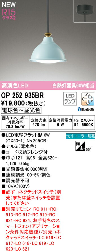 【送料無料】 オーデリック T区分 OP252935BR-SF （ランプ別梱包）『OP252935#＋NO295GB』 ペンダント リモコン別売 畳数設定無し LED 安心のメーカー保証