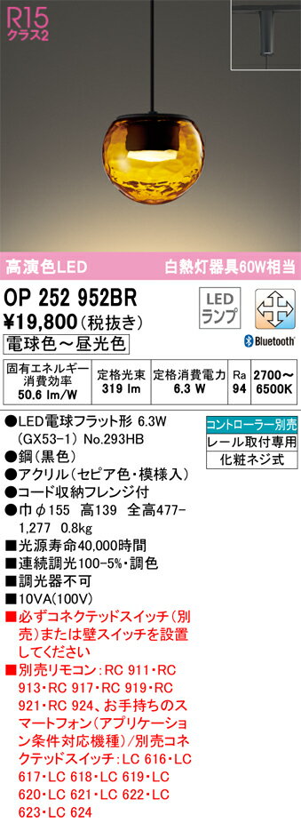 Vaulted Ceiling - 【送料無料】 オーデリック T区分 OP252952BR-SF （ランプ別梱包）『OP252952#＋NO293HB』 ペンダント 配線ダクト用 リモコン別売 畳数設定無し LED 安心のメーカー保証
