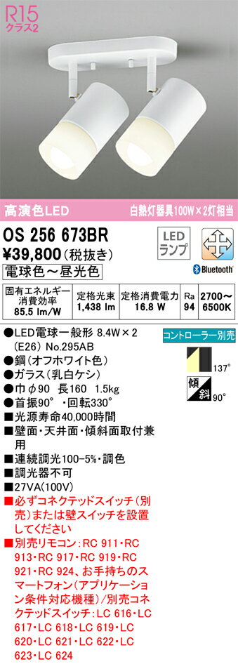 【送料無料】 オーデリック T区分 OS256673BR-SF （ランプ別梱包）『OS256673#＋NO295AB×2』 スポットライト リモコン別売 畳数設定無し LED 安心のメーカー保証