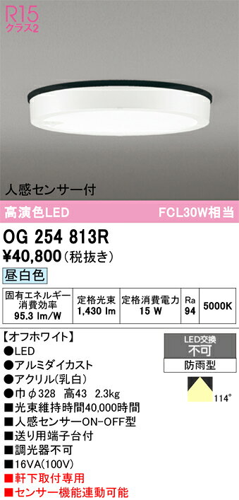 【送料無料】 オーデリック T区分 OG254813R 屋外灯 軒下灯 人感センサー 畳数設定無し LED 安心のメーカー保証