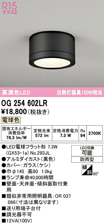 OG254602LROG254602LRポーチライト LED電気工事必要 畳数設定無し