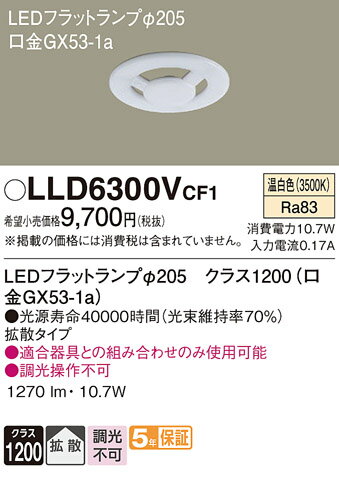 ڤʸ25,001߰ʾ̵ۥѥʥ˥å LLD6300VCF1 LDF11WW-H-GX53  LED˥å ...