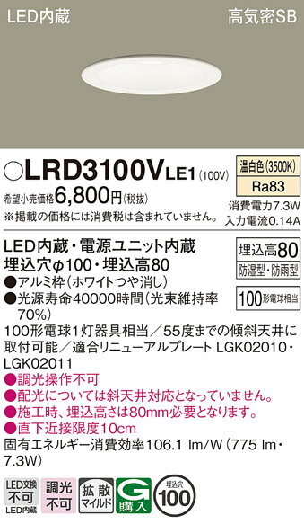 ̵ ѥʥ˥å LRD3100VLE1-SF ݡ饤  ڹⵤ̩SB ư̵ ̵ LED Tʬ...