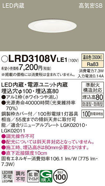 ̵ ѥʥ˥å LRD3108VLE1-SF ݡ饤  ڹⵤ̩SB ư̵ ̵ LED Tʬ...