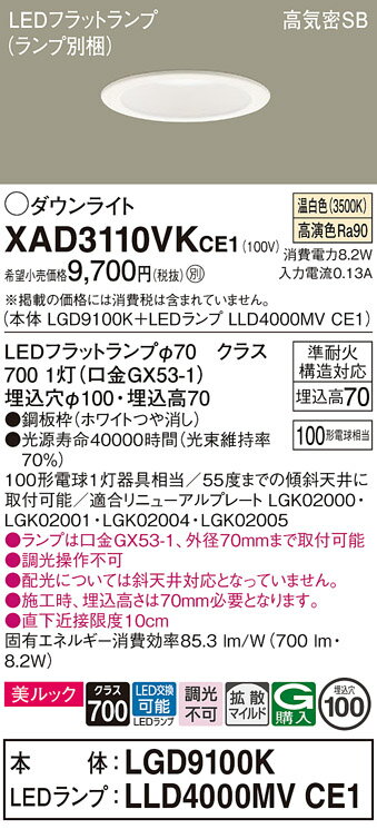 ڤʸ25,001߰ʾ̵ۥѥʥ˥å XAD3110VKCE1 LGD9100KLLD4000MVCE1١ʥ̺...