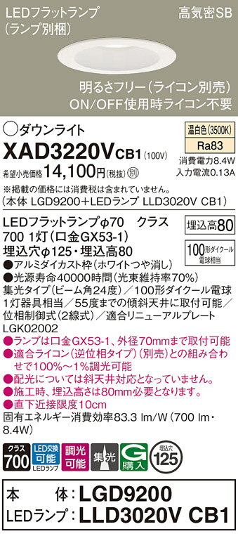 ڤʸ25,001߰ʾ̵ۥѥʥ˥å XAD3220VCB1 LGD9200LLD3020VCB1١ʥ̺ ...