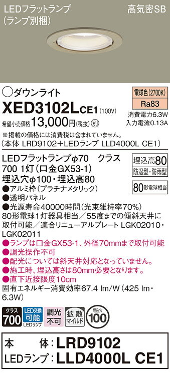 ̵ ѥʥ˥å XED3102LCE1-SF LRD9102LLD4000LCE1١ʥ̺ ݡ饤  ...