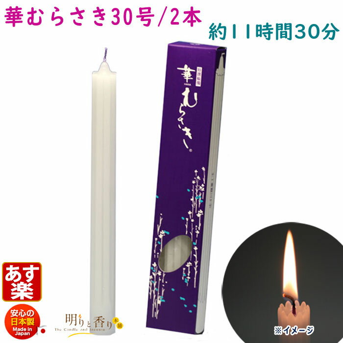 ろうそく 華むらさき 30号 2本 約11時間30分 東海製蝋 151-07 日本製 蝋燭 ローソク キャンドル 華紫 お盆 仏壇用 お供え お供え物 ギザギザ...