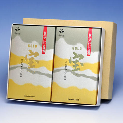 線香 お香 送料無料 宝 ゴールド 大バラ 2個 セット 微煙 薫寿堂 たから 日本製 お線香 香り 香 アロマ 仏壇 お供え物 御供 喪中見舞い 御佛前 命日...