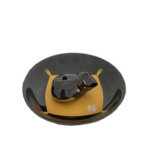 お香 香皿 香立 福ねこ シリーズ クロ 3212 薫寿堂 KUNJUDO ねこ キャット 香立て 香器 日本製 香り 室..