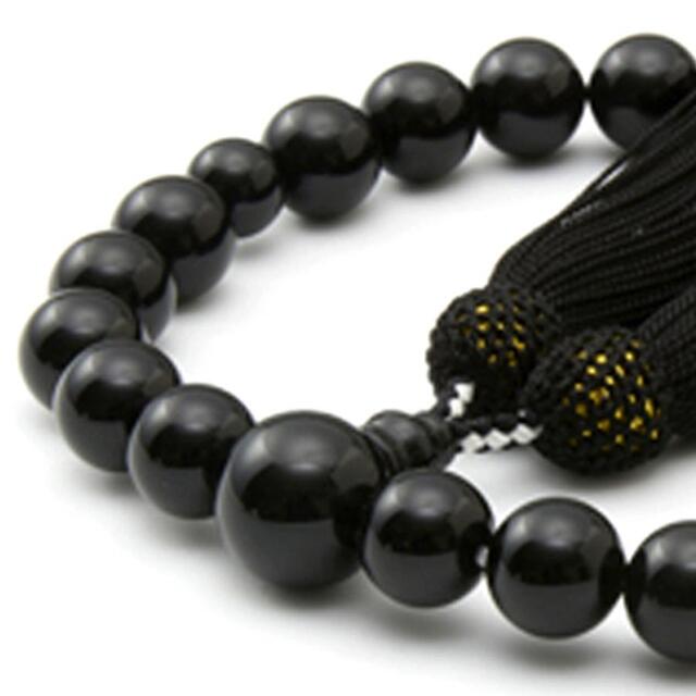 オニキス22玉 共仕立 正松房 男性用片手数珠 jums-105 数珠 山田念珠堂 日本製
