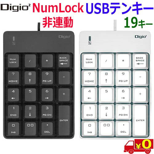 Digio2 デジオツー TNK-SU232 シンプルUSBテンキーボード NumLock非連動仕様 「00」キー付 19キー【送料無料c】USB TenKey