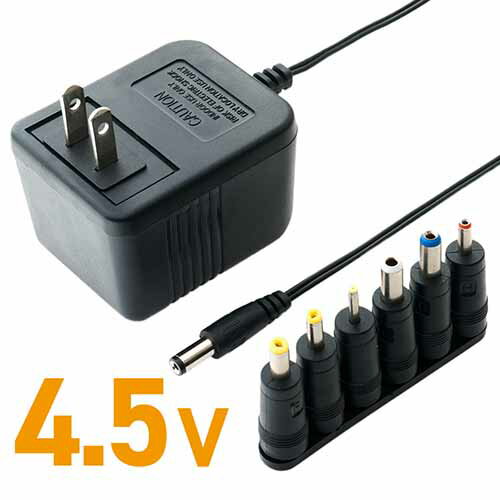 ミヨシ MCO DC 4.5V 最大700mA ≪ADA-T45/E≫ トランス式 AC/DC 電源アダプター 電圧安定化回路内蔵 6種類 変換プラグ付属【送料無料c】AC DC power adapter
