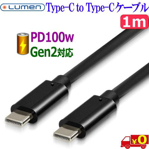 Lumen 롼 U3-PDG2CC10 Type-C to Type-C ֥ 1m PDб ® 10Gbps Gen2 USB3.1 100W 5A 3ťɡ̵n ݥȡtype-c cable