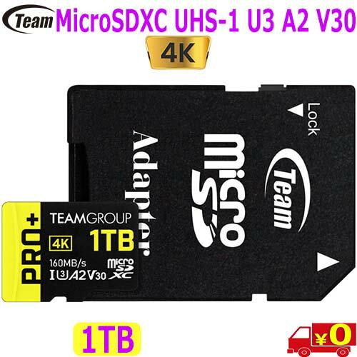 Team Micro SDXC MicroSDカードTPPMSDX1TIA2V3003 UltraHD 4K UHS-1 U3 A2 V30 160MB/s 高速 SDアダプタmicro sdxc card