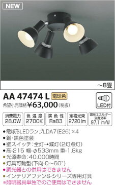 AA47474L インテリアファン灯具（コイズミSシリーズビンテージタイプ） ※単体使用不可 (〜8畳) LED（電球色） コイズミ照明(KP) 照明器具