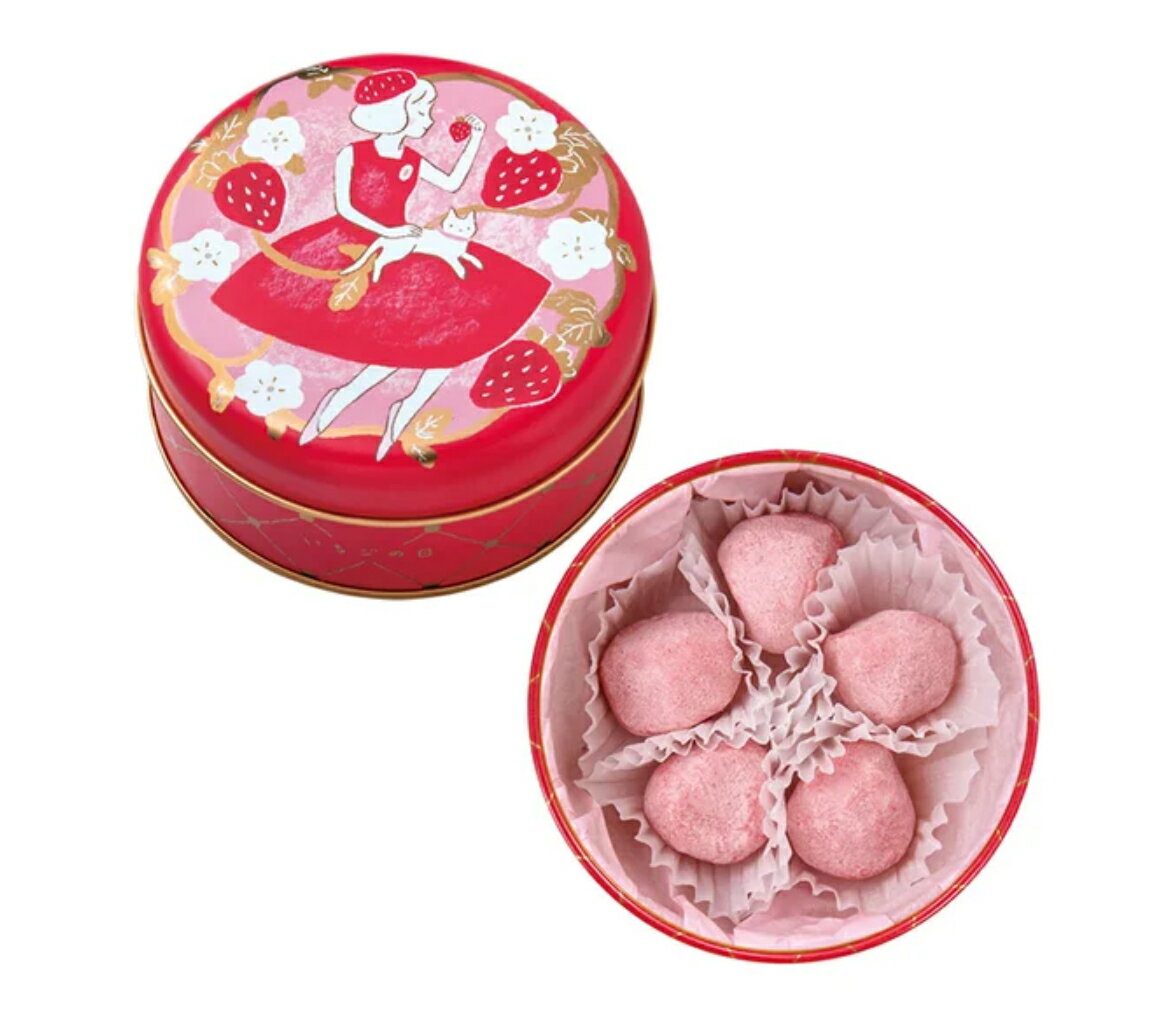 いちごの日/あまおう苺のトリュフ缶 猫チョコレート バレンタインデー ホワイトデー ギフト ひとりチョコのサムネイル