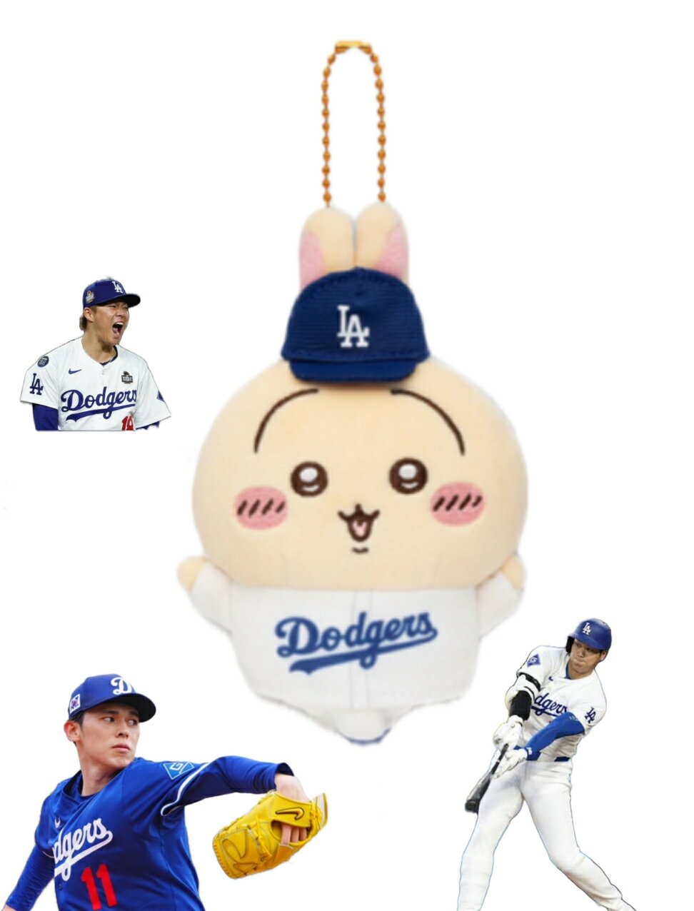 ちいかわ×MLB TOKYO SERIES マスコット　うさぎ（ドジャース）