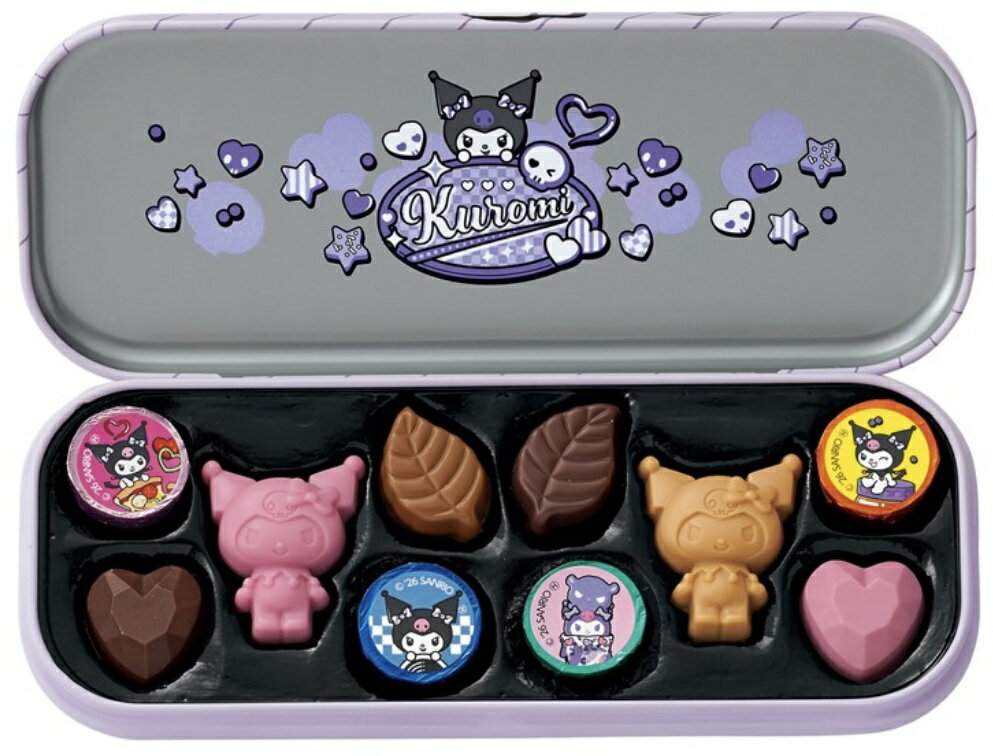 サンリオキャラクターズ×ゴンチャロフ クロミ ペンケース缶 42g (10個) バレンタイン チョコ プレゼント かわいい ギフト ご褒美 ホワイトデー 男性 女性 彼氏 彼女 友達 男友達 女友達 義理チョコ 友チョコ 可愛い プチギフト プレゼント 職場 会社 ばらまき