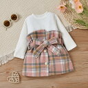 【送料無料】ワンピース 子供服 キッズ 女の子 チェック 3-6m 6-9m 9-12m 12-18m 18-24m 3Y 韓国ファッション ベビー服 ジュニア 長袖 可愛い かわいい 春服 秋服 子ども 春 秋 女