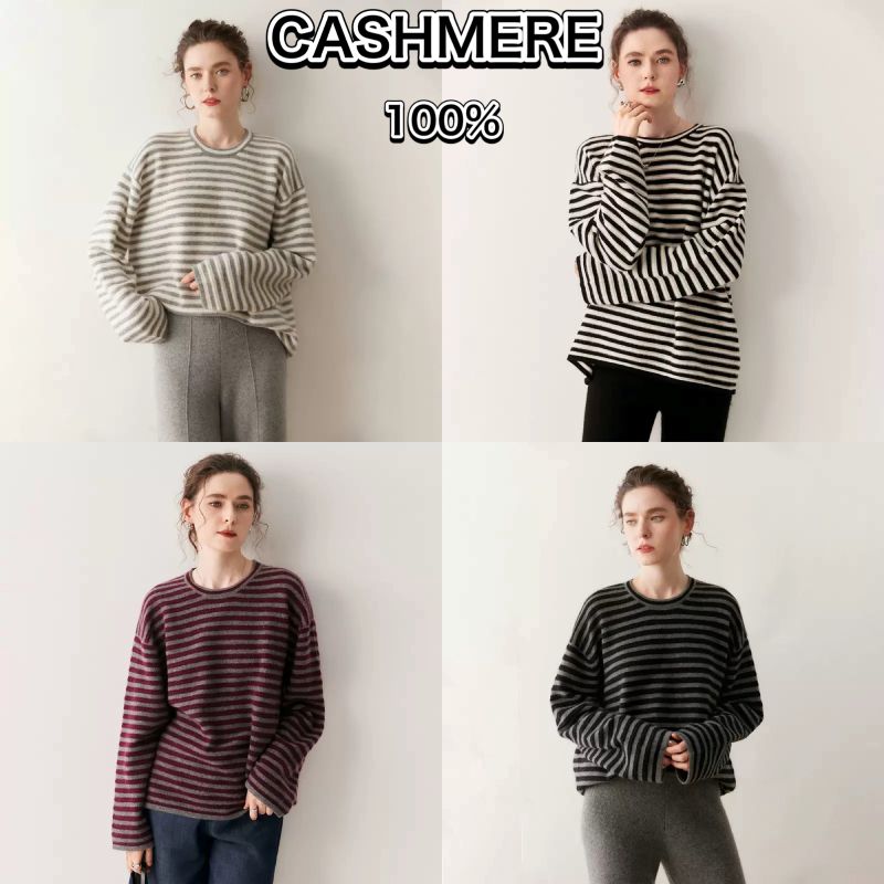 樂天商城 - 【送料無料】カシミヤセーター 100% カシミヤ Vネックセーター ウールセーター レディース ニット 無地 シンプル カジュアル ゆったり 長袖 春秋夏 カシミヤ100％ 4色
