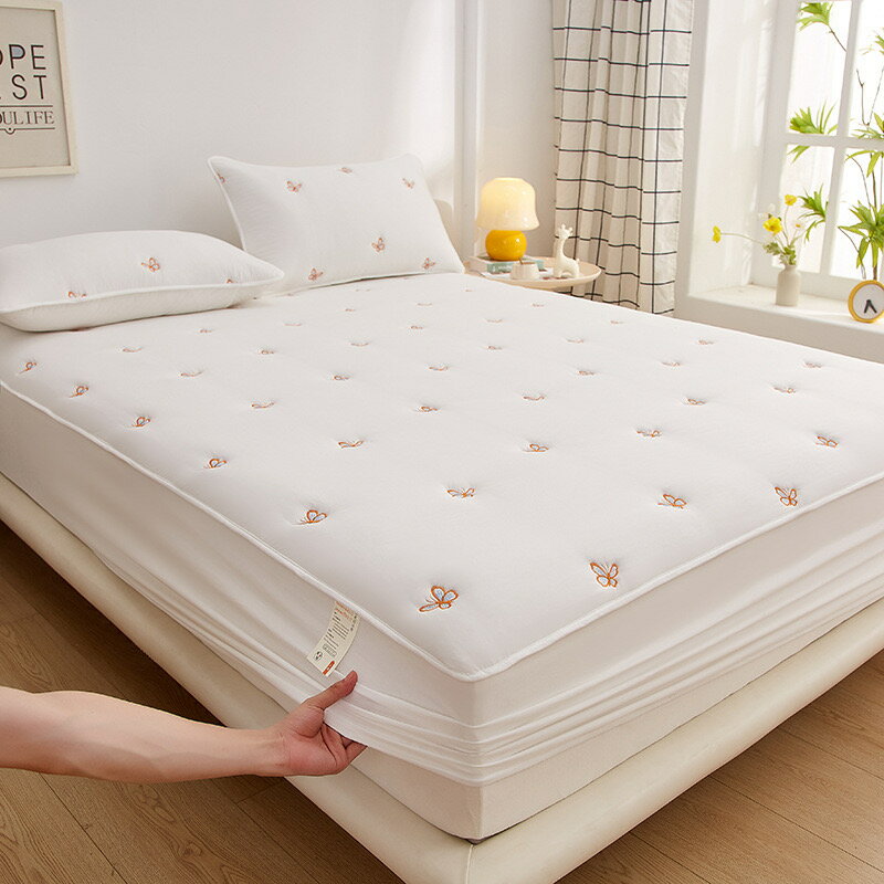 【送料無料】 マットレスカバー ボックスシーツ 刺繍 花 蝶 【シングル】【セミダブル】【ダブル】【ワ..